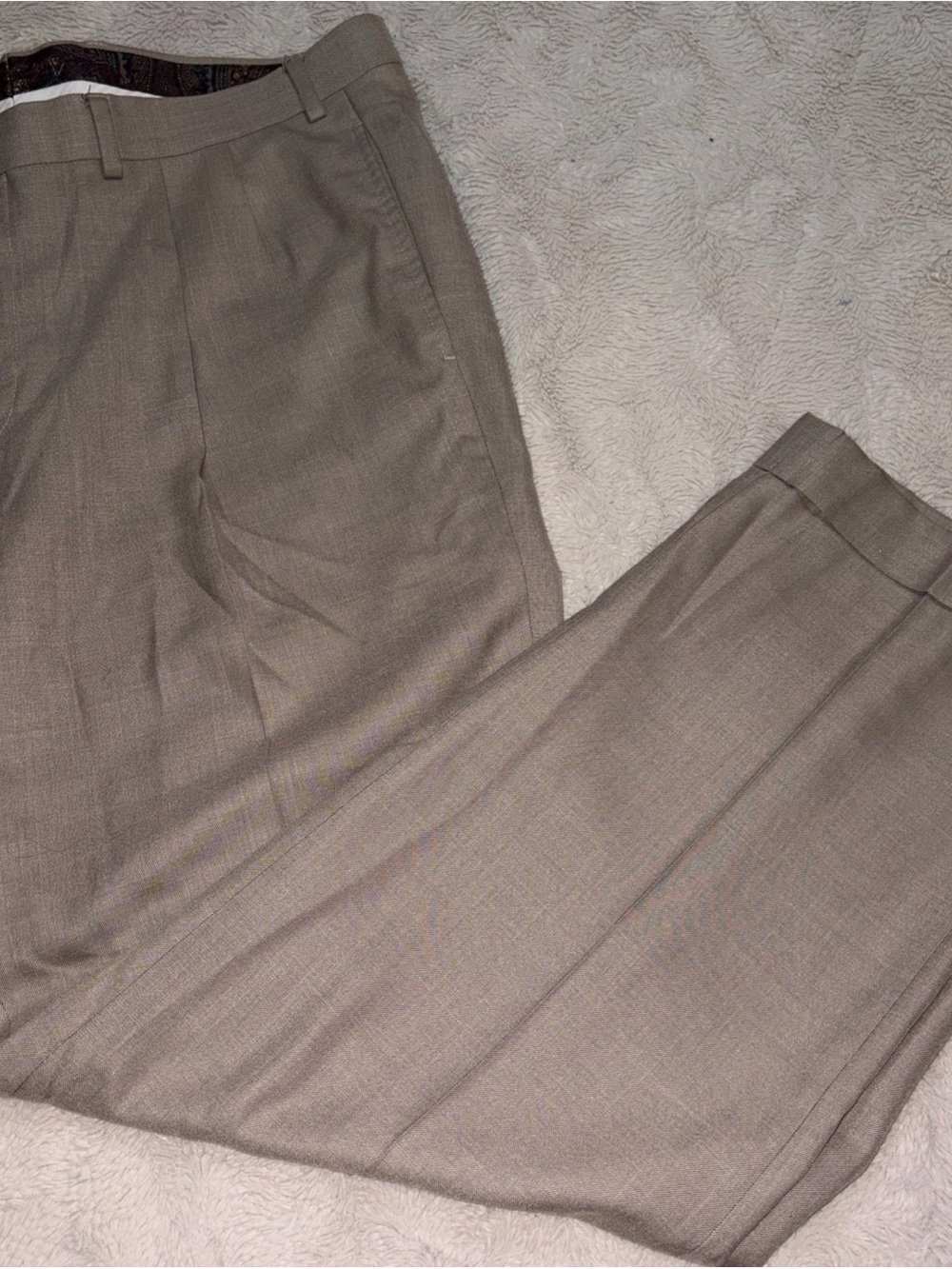 Lauren Ralph Lauren Mens Pleated Cuffed Dress Pants Tan 38x30 Men’s